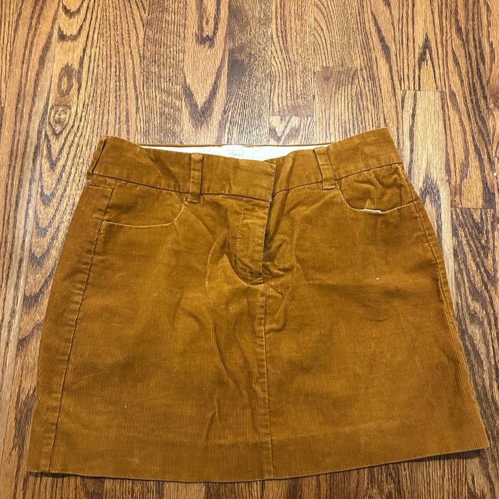 J. Crew Mustard Corduroy Skirt